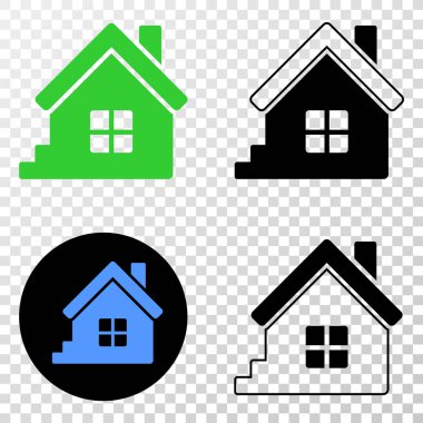 Ev vektör Eps simge kontur sürümü ile