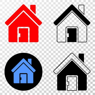 Ev vektör Eps simge kontur sürümü ile