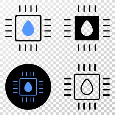 Sıvı işlemci vektör Eps simge kontur sürümü ile