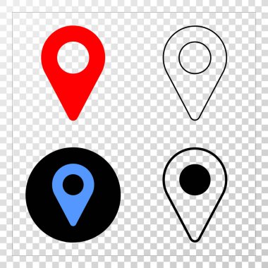 Harita işaretçi vektör Eps simge kontur sürümü ile