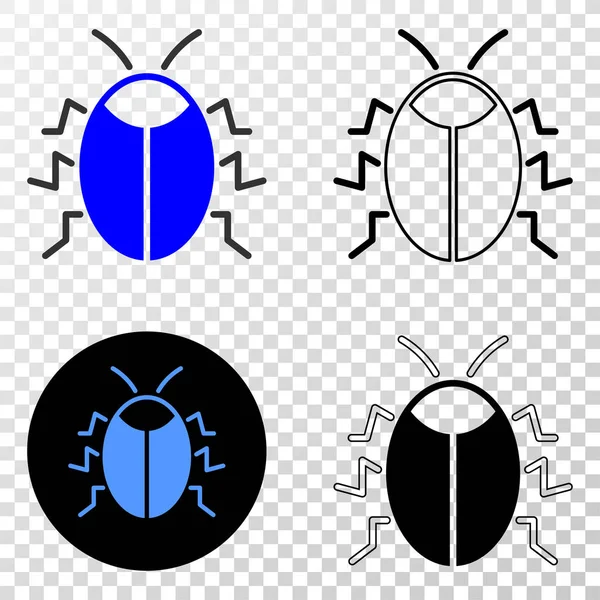 Bug Vector EPS Icon with Contour Version — Stock Vector