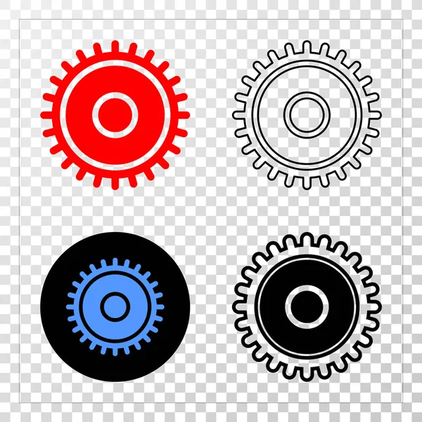 Icône Cog Vector EPS avec version Contour — Image vectorielle