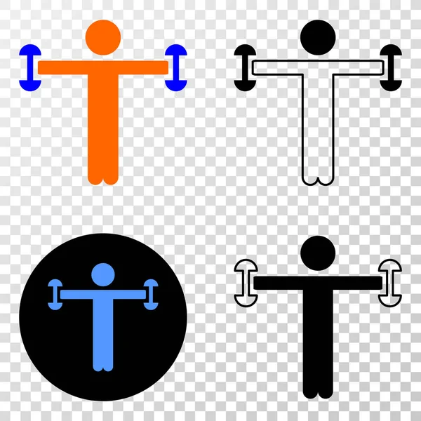 Icône EPS vectorielle de personne de forme physique avec la version de contour — Image vectorielle