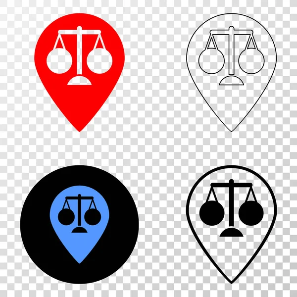 Adalet harita işareti vektör Eps simge kontur sürümü ile