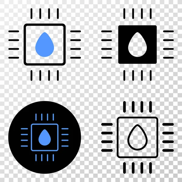 Sıvı işlemci vektör Eps simge kontur sürümü ile