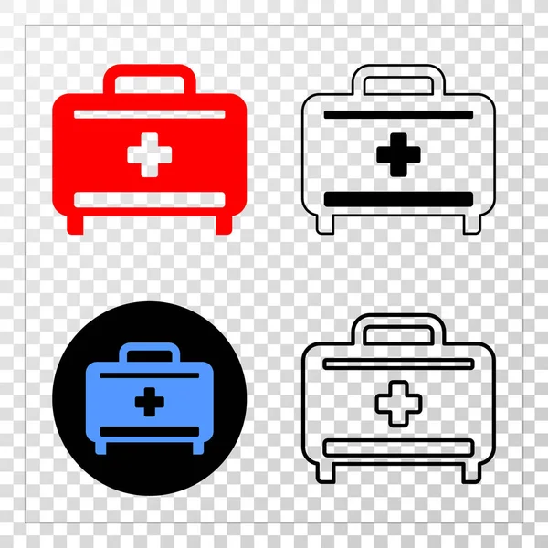 Ícone de EPS de vetor de bagagem médica com versão de contorno — Vetor de Stock