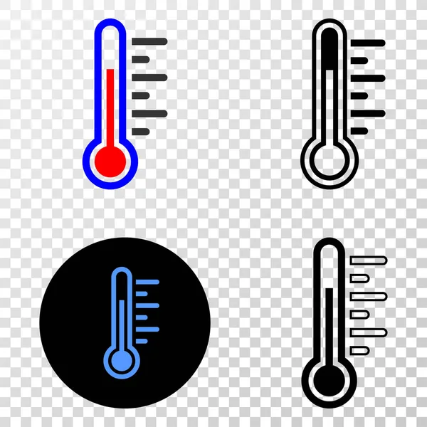 Temperatur-Vektor eps-Symbol mit Konturversion — Stockvektor