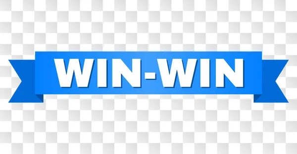 Ruban bleu avec texte WIN-WIN — Image vectorielle