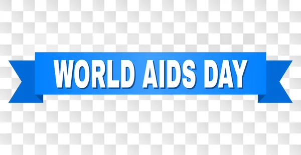 Синяя лента с мировым днем борьбы со СПИДом — стоковый вектор