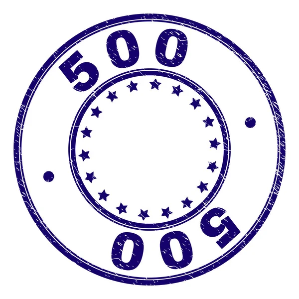 Selo de carimbo redondo texturizado riscado 500 — Vetor de Stock