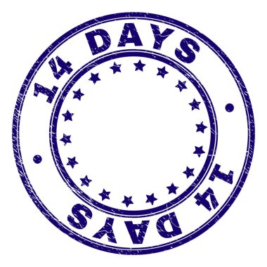 Grunge dokulu yuvarlak damga mühür 14 gün