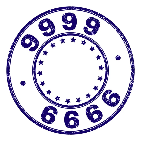 格朗格纹理9999圆形邮票印章 — 图库矢量图片