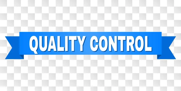 Блакитна стрічка з підписом QUALITY CONTROL — стоковий вектор