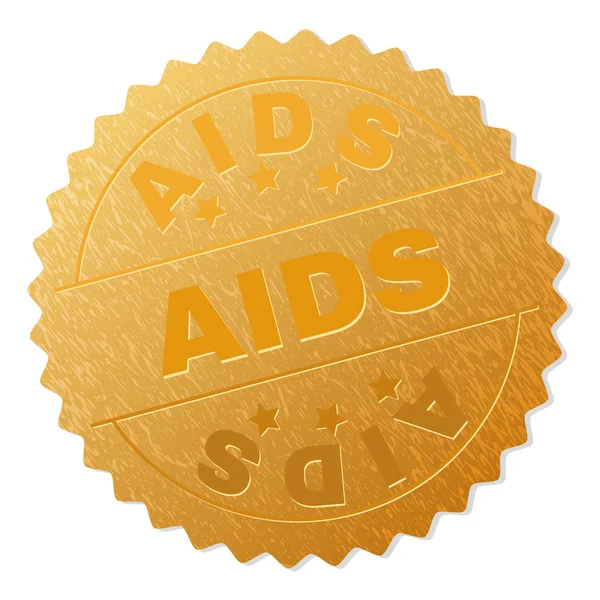 Gouden Aids Badge stempel — Stockvector