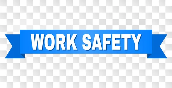 Μπλε κορδέλα με το κείμενο εργασίας ασφάλεια — Διανυσματικό Αρχείο