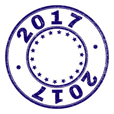 Dokulu 2017 yuvarlak damga mühür çizik