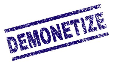 Grunge dokulu Demonetize damga mühür