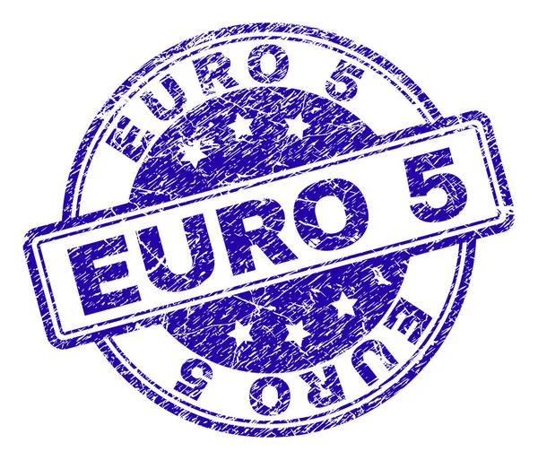 Sello de sello EURO 5 con textura rayada — Vector de stock