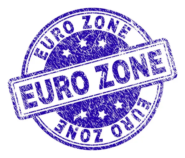 Scratched Textured EURO ZONE Stamp Seal — Stock Vector