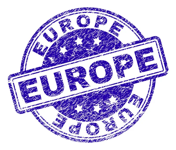 Подряпаний текстурований EUROPE штамп ущільнення — стоковий вектор
