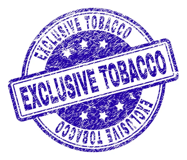 Scratched Textured EXCLUSIVE TOBACCO Stamp Seal — Stock Vector