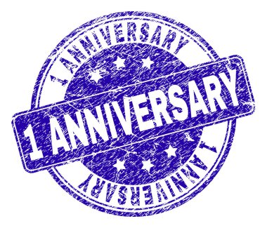 Dokulu 1 yıldönümü damga mühür çizik