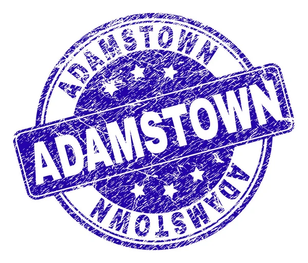 Scratched Textured ADAMSTOWN Stamp Seal — Stock Vector