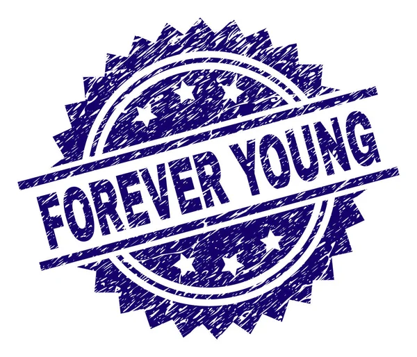 Грандж текстурований FOREVER YOUNG Stamp Seal — стоковий вектор