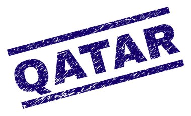 Grunge Katar damga mühür dokulu