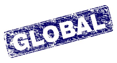 Yuvarlatılmış dikdörtgen damga grunge küresel çerçeveli