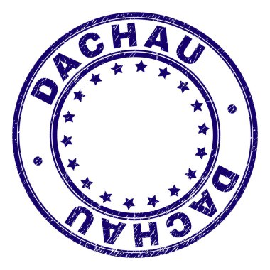 Dokulu Dachau damga mühür yuvarlak çizik