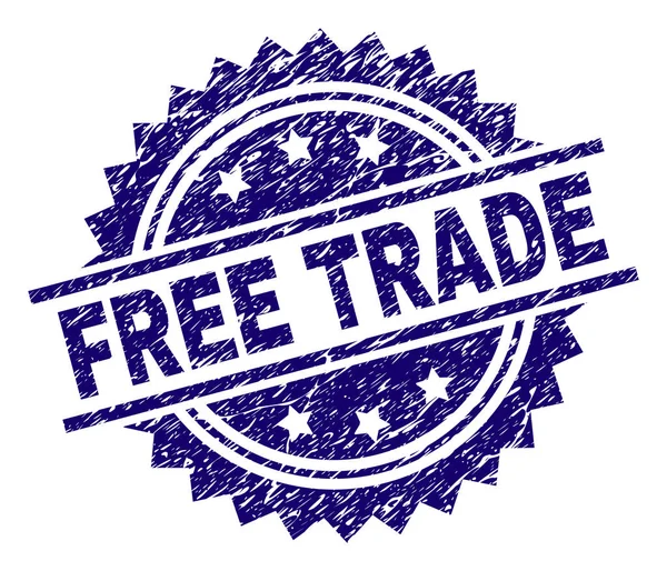 Zerkratzte texturierte Freihandelsmarke — Stockvektor