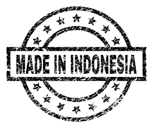 Streszczenie teksturowanej Made In Indonesia pieczęć pieczęć — Wektor stockowy