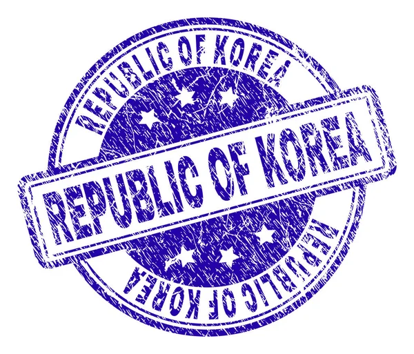 REPÚBLICA texturizada riscada DO Selo de Selo de Selo de Selo da Coréia —  Vetores de Stock