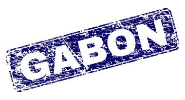 Yuvarlatılmış dikdörtgen damga çizilmiş Gabon çerçeveli