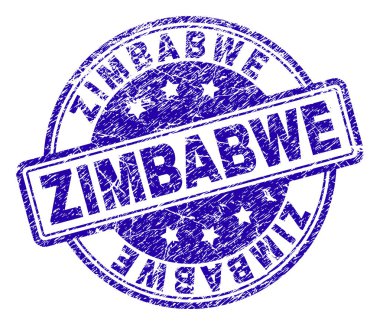 Dokulu Zimbabve damga mühür çizik