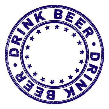 Grunge içki bira yuvarlak damga mühür dokulu