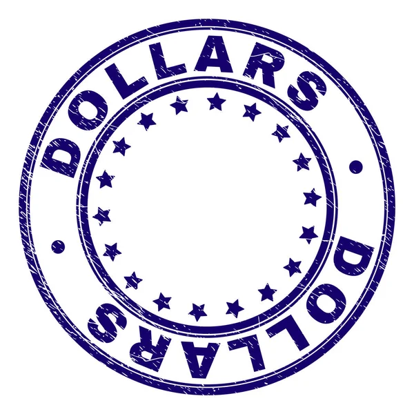 Streszczenie teksturowanej dolarów okrągła pieczęć pieczęć — Wektor stockowy