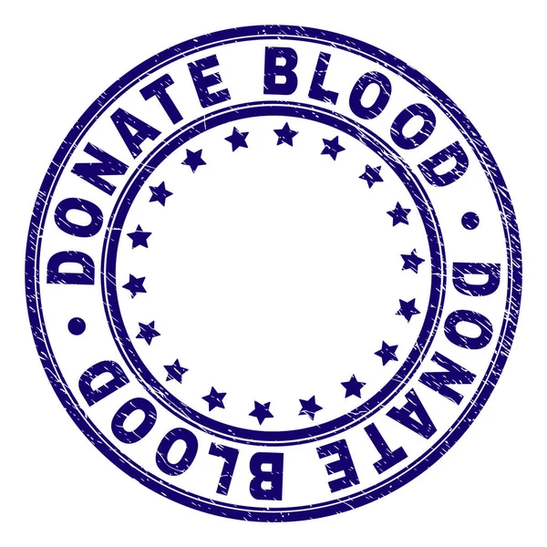 粗野的纹理献血者血圆邮票印章 — 图库矢量图片