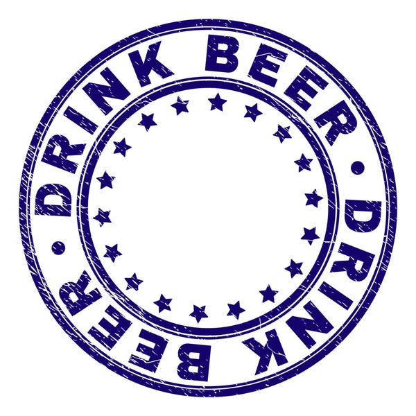 Grunge Textured DRINK BEER Round Stamp Seal — Stock Vector