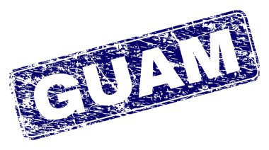 Yuvarlatılmış dikdörtgen damga çizilmiş Guam çerçeveli