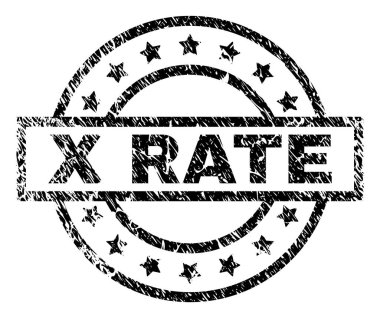 Grunge dokulu X oranı damga mühür