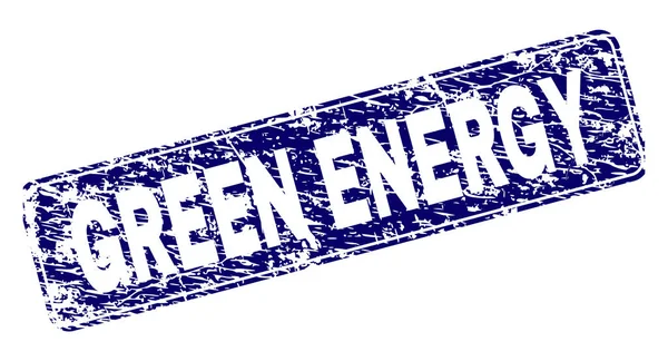 划痕的绿色能源框架圆角矩形邮票 — 图库矢量图片