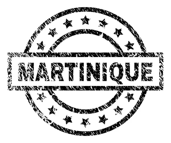 Zerkratzte, texturierte Martinique-Briefmarke — Stockvektor