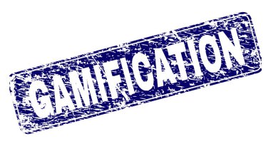 Yuvarlatılmış dikdörtgen damga grunge Gamification çerçeveli