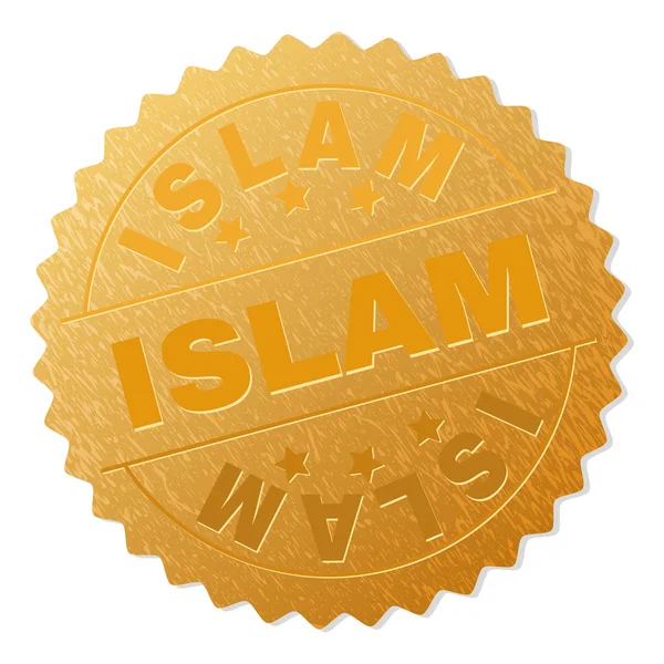 Sello de medallón ISLAM dorado — Vector de stock