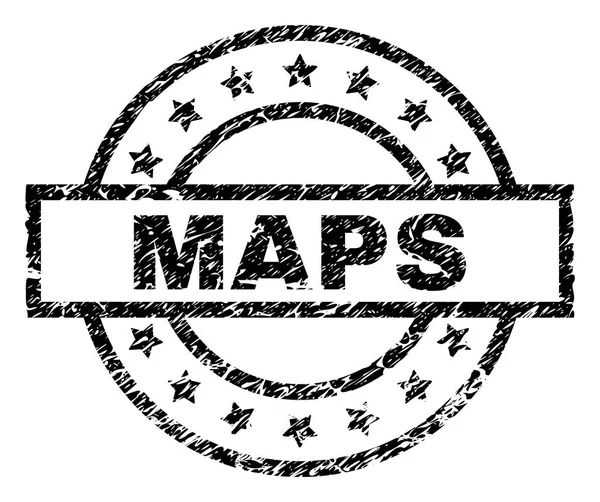 Grunge Texturé MAPS Stamp Seal — Image vectorielle