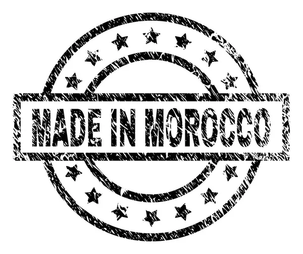 Sello texturizado rayado HECHO EN MARRUECOS — Vector de stock