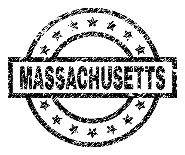 Grunge texturerat Massachusetts stämpelplatta — Stock vektor