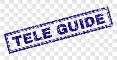 Grunge Tele Kılavuzu dikdörtgen damgası